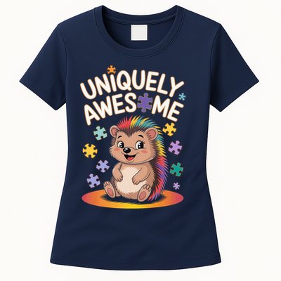 Autism Awareness Month Hedgehog Acceptance Neurodiversity Womens T-Shirt