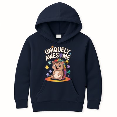 Autism Awareness Month Hedgehog Acceptance Neurodiversity Kids Hoodie