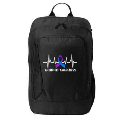 Arthritis Awareness Month Ribbon Heartbeat City Backpack