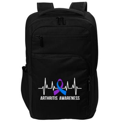 Arthritis Awareness Month Ribbon Heartbeat Impact Tech Backpack