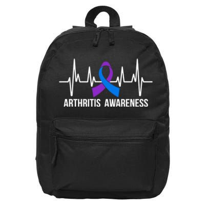 Arthritis Awareness Month Ribbon Heartbeat 16 in Basic Backpack