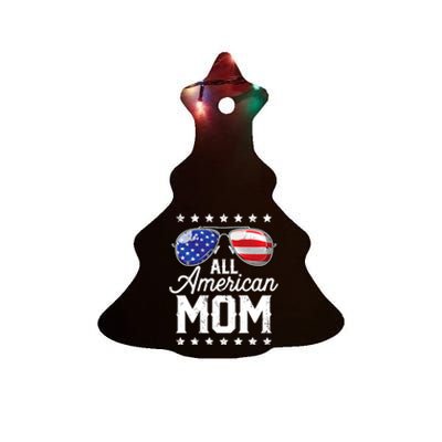 All American Mom 4th Of July Mothers Day Mommy Cool Gift Ceramic Tree Ornament