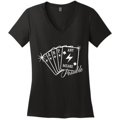 Amp Any Means Possible All In Women's V-Neck T-Shirt