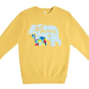 Autism Awareness Mama Bear Mom Meaningful Gift Premium Crewneck Sweatshirt