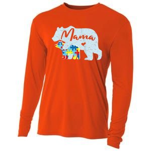 Autism Awareness Mama Bear Mom Meaningful Gift Cooling Performance Long Sleeve Crew