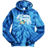 Autism Awareness Mama Bear Mom Meaningful Gift Tie Dye Hoodie