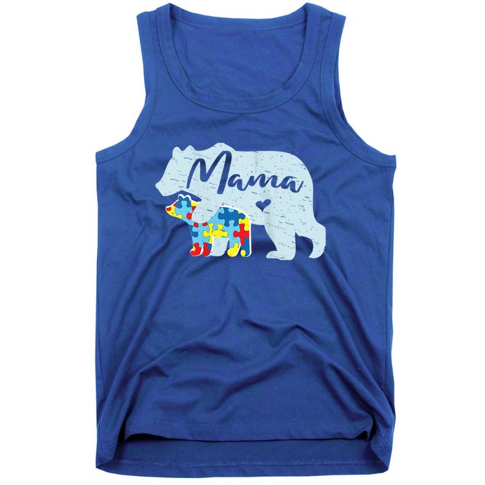 Autism Awareness Mama Bear Mom Meaningful Gift Tank Top