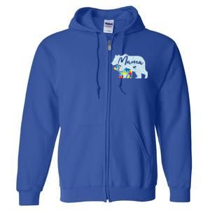 Autism Awareness Mama Bear Mom Meaningful Gift Full Zip Hoodie