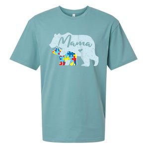 Autism Awareness Mama Bear Mom Meaningful Gift Sueded Cloud Jersey T-Shirt