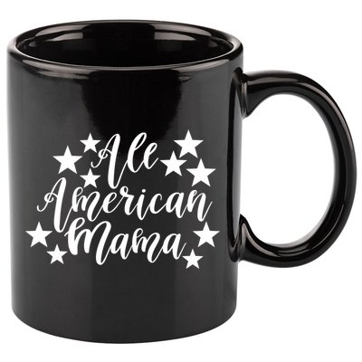 All American Mama 4th Of July Patriotic Gift 11oz C Handle Ceramic Mug