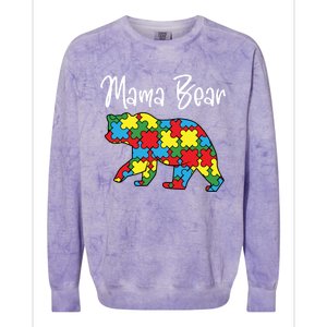 Autism Awareness Mama Bear Proud Autistic Mom Love Cute Funny Gift Colorblast Crewneck Sweatshirt