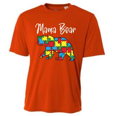 Autism Awareness Mama Bear Proud Autistic Mom Love Cute Funny Gift Cooling Performance Crew T-Shirt