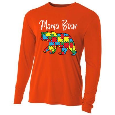 Autism Awareness Mama Bear Proud Autistic Mom Love Cute Funny Gift Cooling Performance Long Sleeve Crew