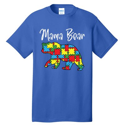 Autism Awareness Mama Bear Proud Autistic Mom Love Cute Funny Gift Tall T-Shirt