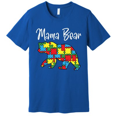 Autism Awareness Mama Bear Proud Autistic Mom Love Cute Funny Gift Premium T-Shirt