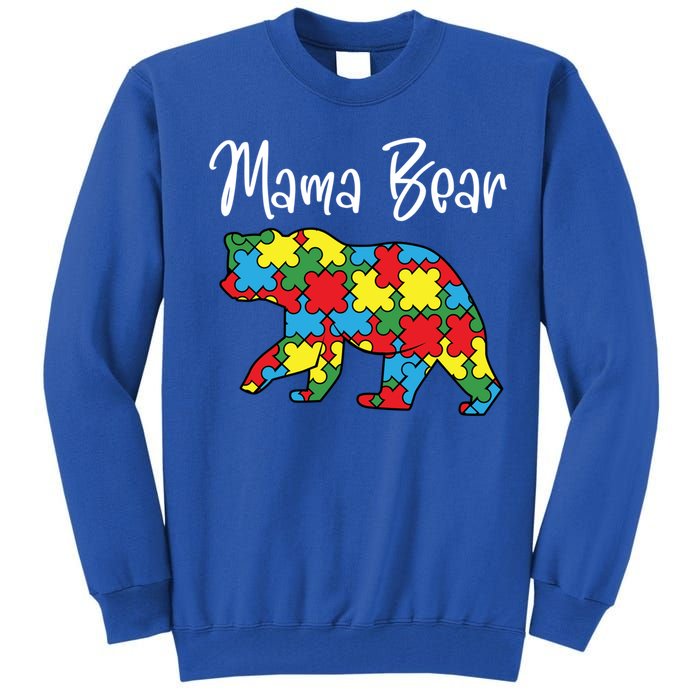 Autism Awareness Mama Bear Proud Autistic Mom Love Cute Funny Gift Tall Sweatshirt