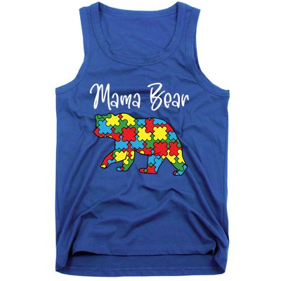 Autism Awareness Mama Bear Proud Autistic Mom Love Cute Funny Gift Tank Top