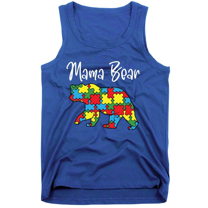 Autism Awareness Mama Bear Proud Autistic Mom Love Cute Funny Gift Tank Top