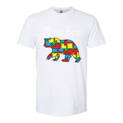 Autism Awareness Mama Bear Proud Autistic Mom Love Cute Funny Gift Softstyle CVC T-Shirt