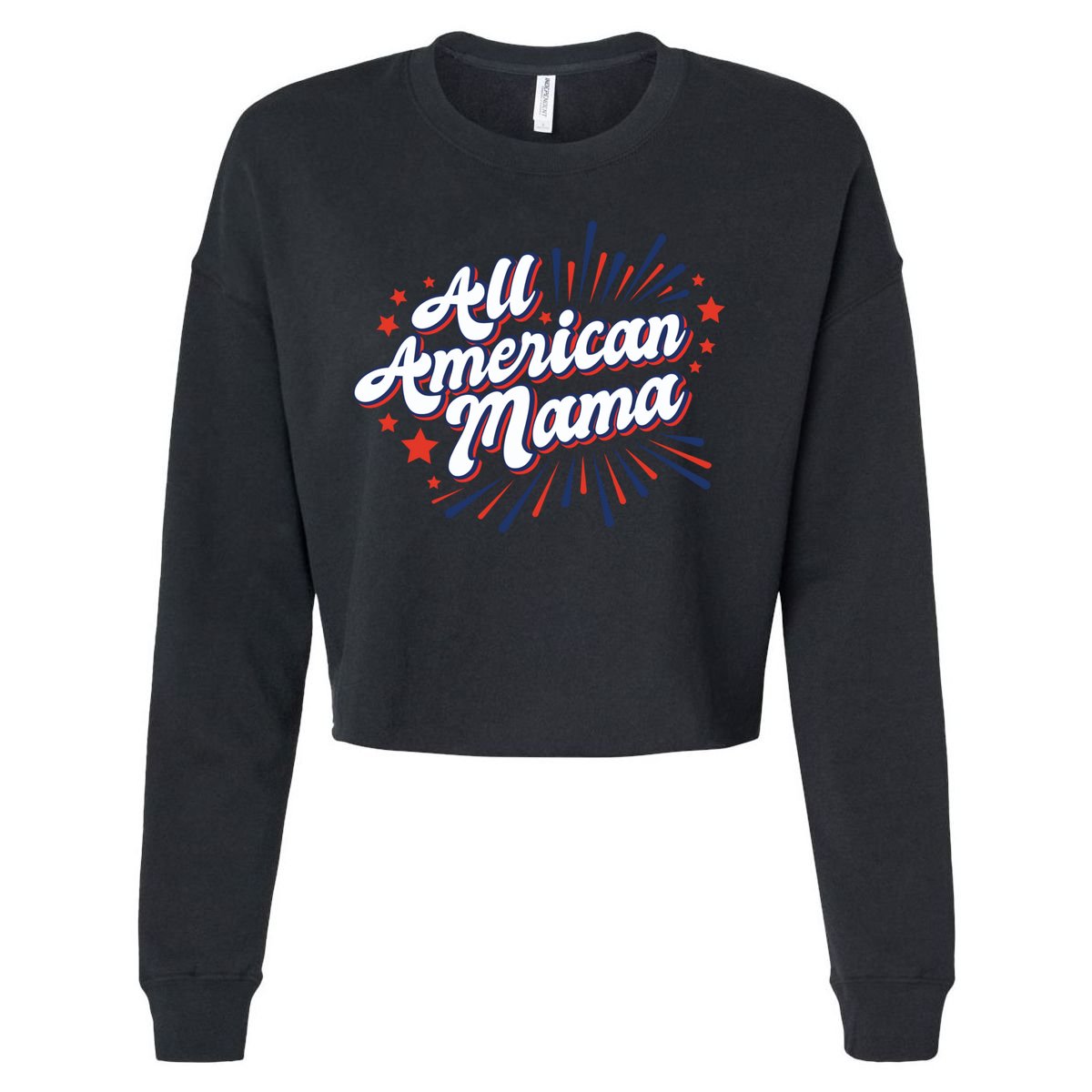 All American Mama Gift Cropped Pullover Crew