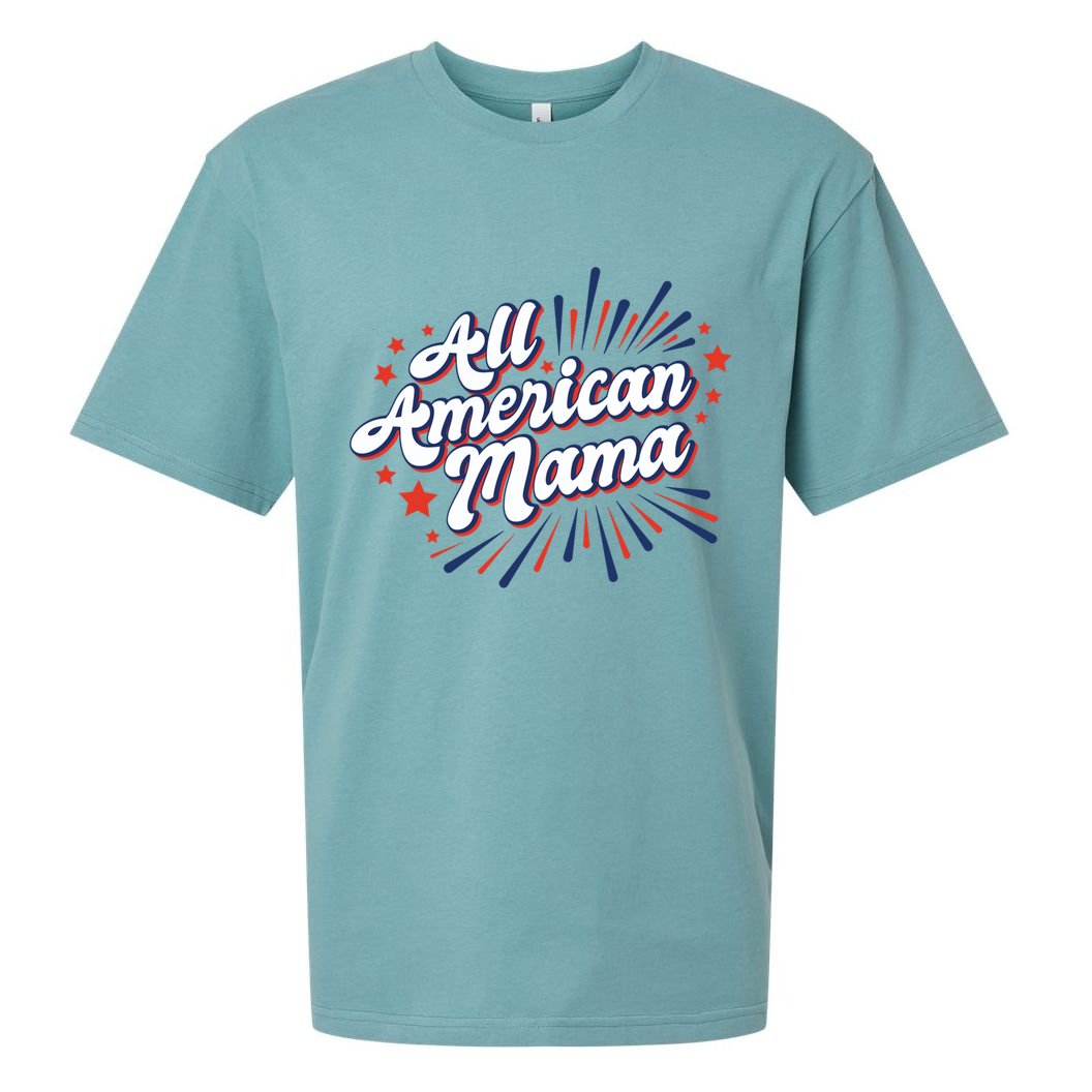 All American Mama Gift Sueded Cloud Jersey T-Shirt
