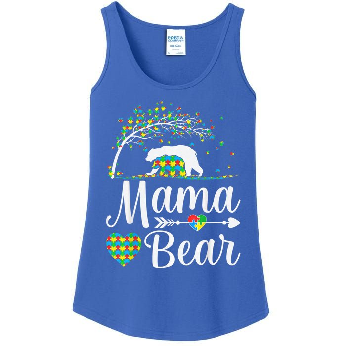 Autism Awareness Mama and Bear Support Autistic Autism Mom Ladies Essential Tank