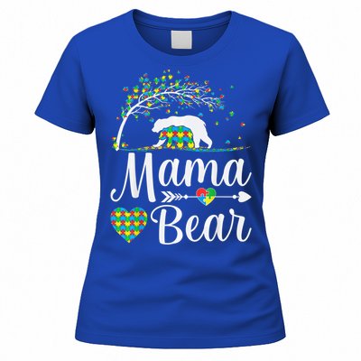 Autism Awareness Mama and Bear Support Autistic Autism Mom Women's T-Shirt