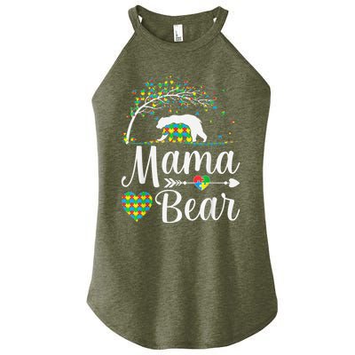 Autism Awareness Mama and Bear Support Autistic Autism Mom Women's Perfect Tri Rocker Tank