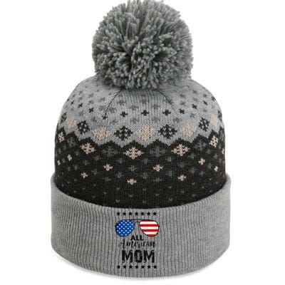 All American Mom 4th Of July Family Matching The Baniff Cuffed Pom Beanie