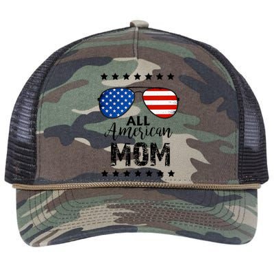 All American Mom 4th Of July Family Matching Retro Rope Trucker Hat Cap