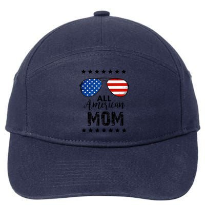 All American Mom 4th Of July Family Matching 7-Panel Snapback Hat