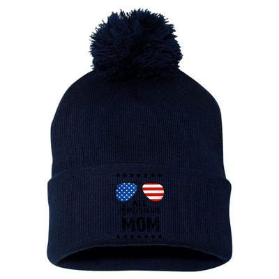 All American Mom 4th Of July Family Matching Pom Pom 12in Knit Beanie