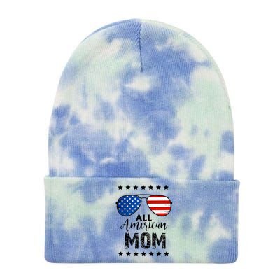 All American Mom 4th Of July Family Matching Tie Dye 12in Knit Beanie