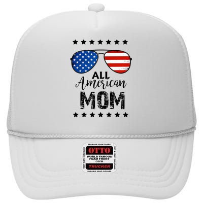 All American Mom 4th Of July Family Matching High Crown Mesh Back Trucker Hat