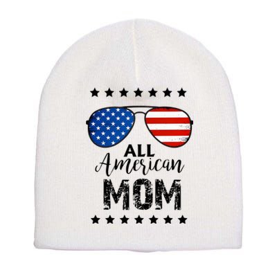 All American Mom 4th Of July Family Matching Short Acrylic Beanie