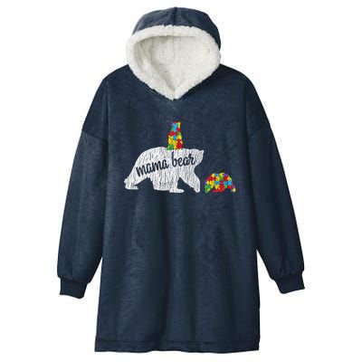 Autism Awareness Mama Bear Autistic Awareness Mom Gift Hooded Wearable Blanket