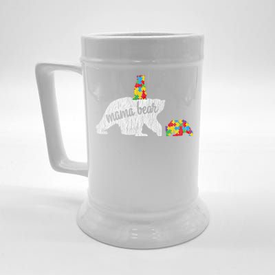 Autism Awareness Mama Bear Autistic Awareness Mom Gift Beer Stein