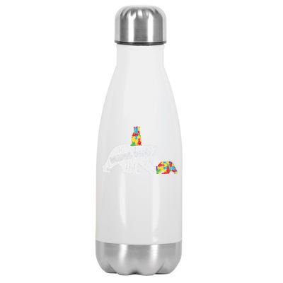 Autism Awareness Mama Bear Autistic Awareness Mom Gift Stainless Steel Insulated Water Bottle