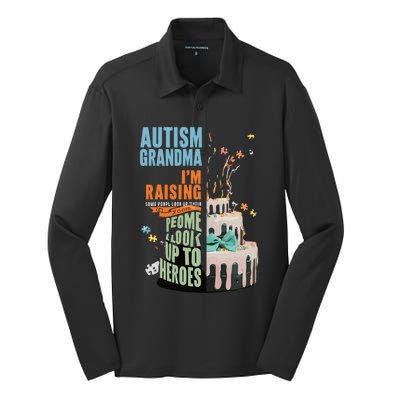 Autism Awareness Mom: Raising A Groovy Hero Cute Gift Silk Touch Performance Long Sleeve Polo