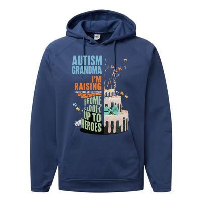 Autism Awareness Mom: Raising A Groovy Hero Cute Gift Performance Fleece Hoodie