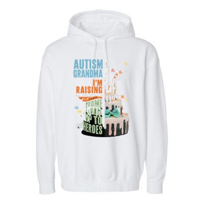 Autism Awareness Mom: Raising A Groovy Hero Cute Gift Garment-Dyed Fleece Hoodie