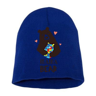 Autism Awareness Mama Bear Mom Gift Short Acrylic Beanie