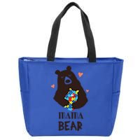 Autism Awareness Mama Bear Mom Gift Zip Tote Bag