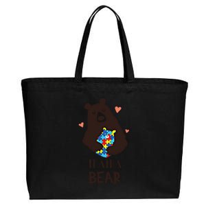 Autism Awareness Mama Bear Mom Gift Cotton Canvas Jumbo Tote