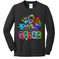 Autism Awareness Month Ribbon Support Squad Kids Long Sleeve Shirt