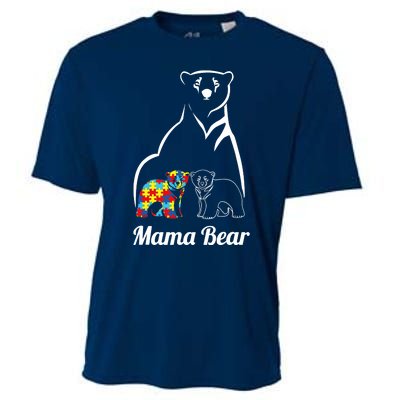 Autism Awareness Mama Bear Mom Autistic Child Cooling Performance Crew T-Shirt