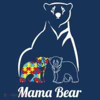 Autism Awareness Mama Bear Mom Autistic Child T-Shirt