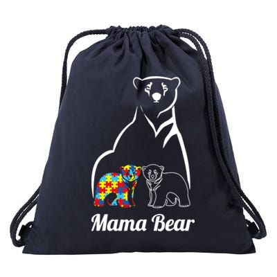 Autism Awareness Mama Bear Mom Autistic Child Drawstring Bag