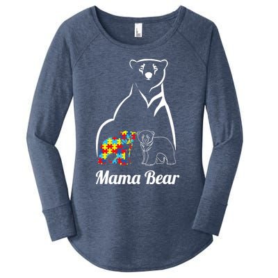 Autism Awareness Mama Bear Mom Autistic Child Women's Perfect Tri Tunic Long Sleeve Shirt