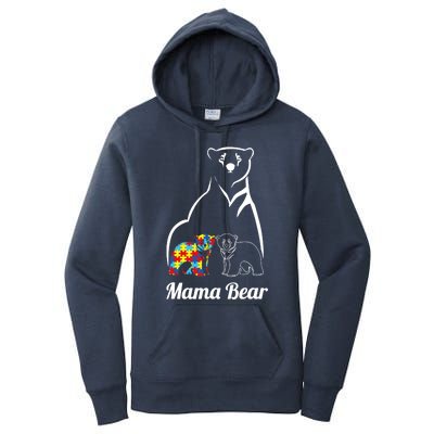 Autism Awareness Mama Bear Mom Autistic Child Women's Pullover Hoodie